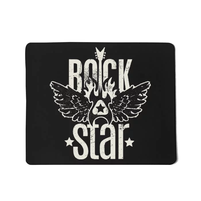 Rock Star Vintage Gift for Bass Guitar Player Mousepad