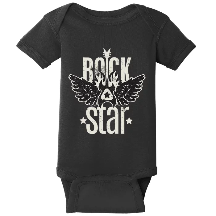 Rock Star Vintage Gift for Bass Guitar Player Baby Bodysuit