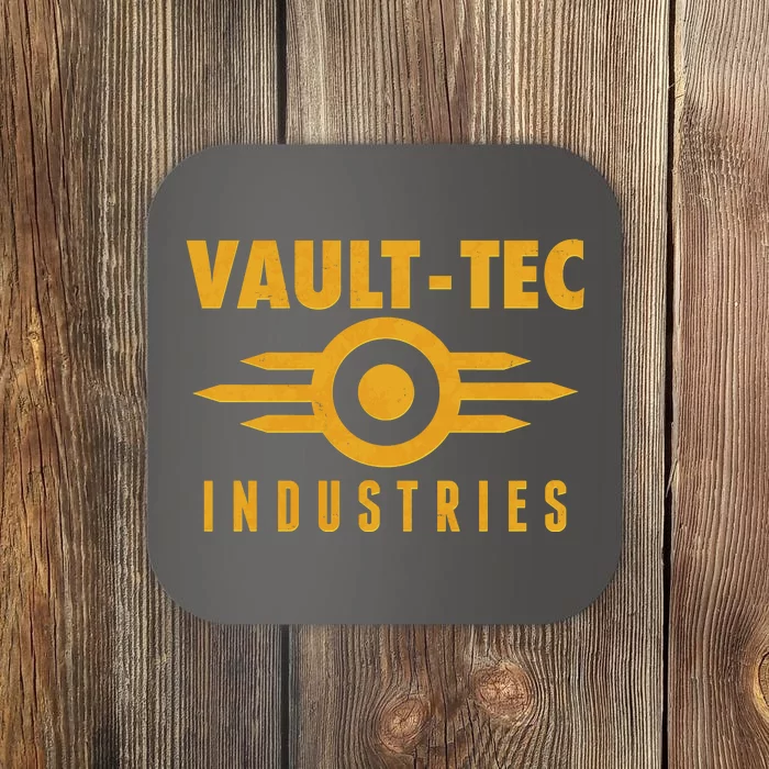 Retro Scifi Vault Tec Industries Logo Coaster