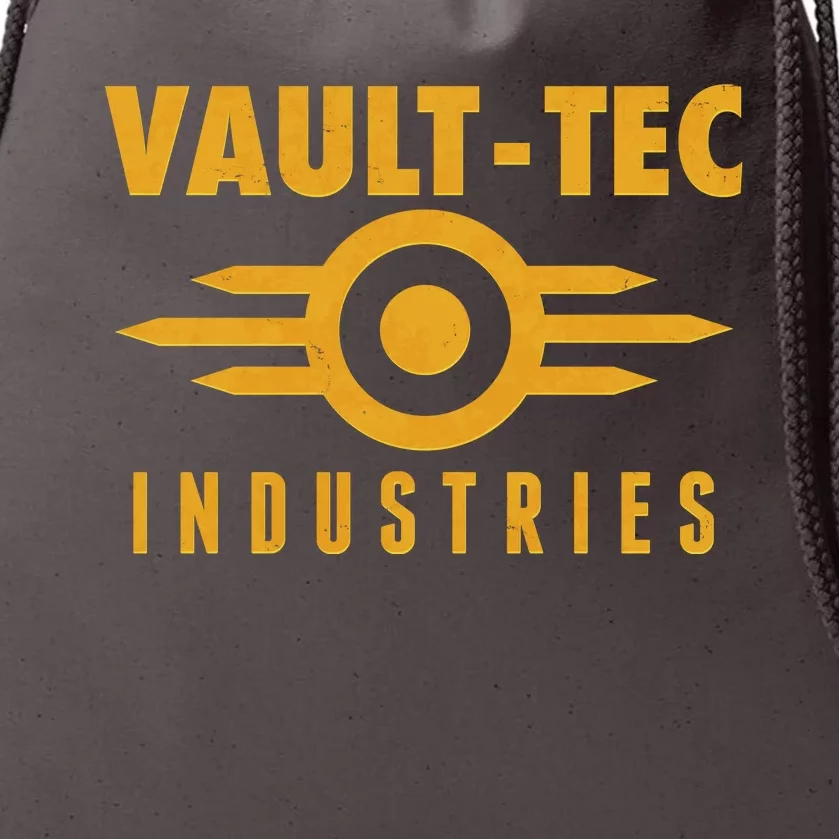 Retro Scifi Vault Tec Industries Logo Drawstring Bag