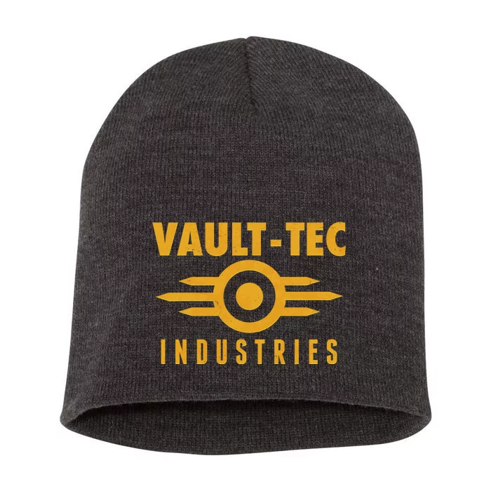 Retro Scifi Vault Tec Industries Logo Short Acrylic Beanie