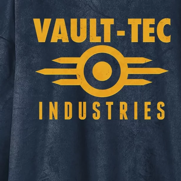 Retro Scifi Vault Tec Industries Logo Hooded Wearable Blanket