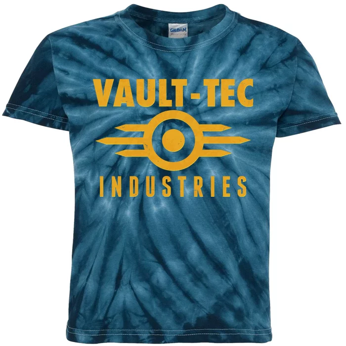 Retro Scifi Vault Tec Industries Logo Kids Tie-Dye T-Shirt