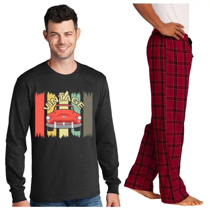 Retro Style Vintage Classic Car Design Cute Gift Long Sleeve Pajama Set