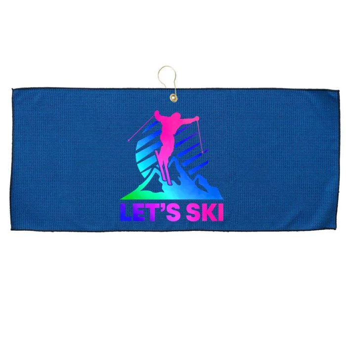 Retro Ski Vintage 80s 90s Skiing Outfit Large Microfiber Waffle Golf Towel