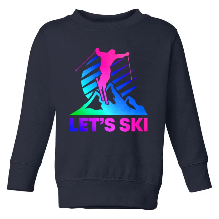 Retro Ski Vintage 80s 90s Skiing Outfit Toddler Sweatshirt