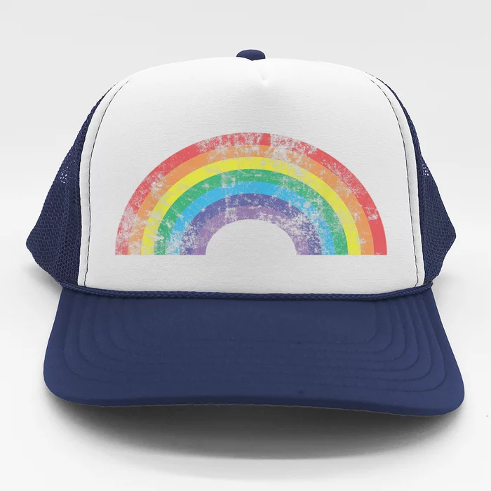 Rainbow Shirt Vintage 80s Retro Style Women Men Girls Gift Trucker Hat