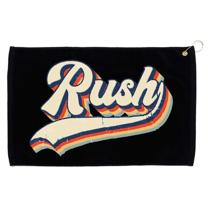 Rush Surname Vintage Retro Grommeted Golf Towel