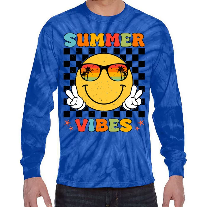 Retro Summer Vacation Family Summer Vibes Cool Gift Tie-Dye Long Sleeve Shirt