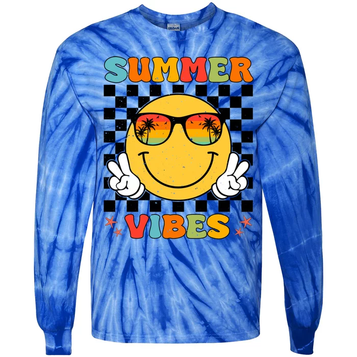 Retro Summer Vacation Family Summer Vibes Cool Gift Tie-Dye Long Sleeve Shirt