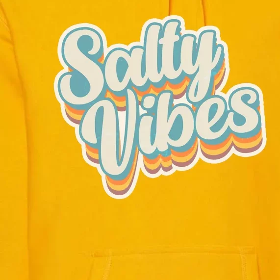 Retro Salty Vibes Beach Lover Premium Hoodie