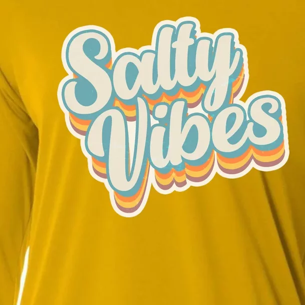 Retro Salty Vibes Beach Lover Cooling Performance Long Sleeve Crew