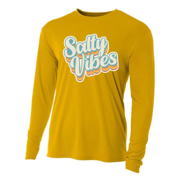 Retro Salty Vibes Beach Lover Cooling Performance Long Sleeve Crew