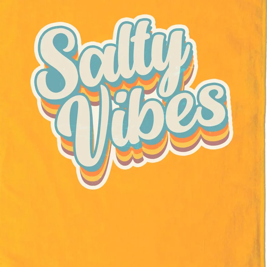 Retro Salty Vibes Beach Lover Platinum Collection Golf Towel