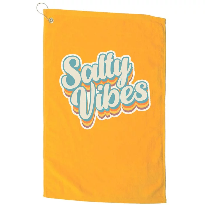 Retro Salty Vibes Beach Lover Platinum Collection Golf Towel