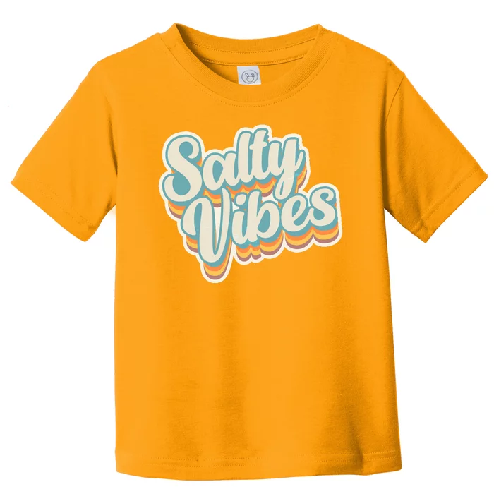 Retro Salty Vibes Beach Lover Toddler T-Shirt