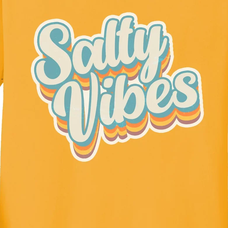 Retro Salty Vibes Beach Lover Kids Long Sleeve Shirt