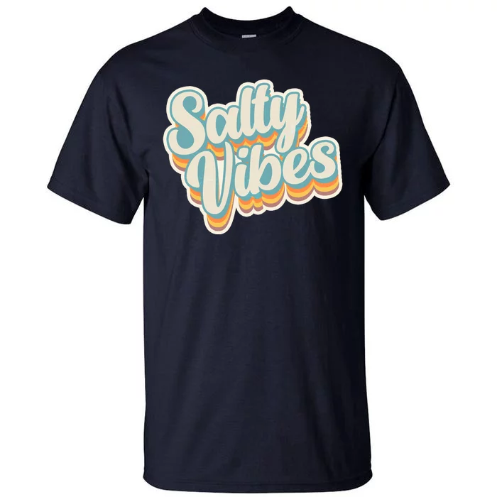 Retro Salty Vibes Beach Lover Tall T-Shirt