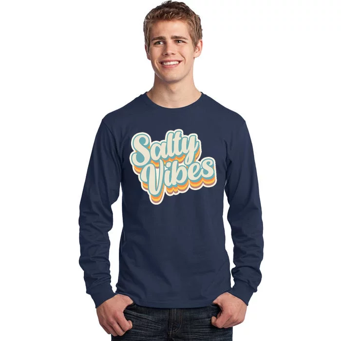 Retro Salty Vibes Beach Lover Tall Long Sleeve T-Shirt