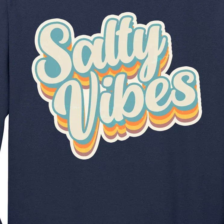 Retro Salty Vibes Beach Lover Tall Long Sleeve T-Shirt