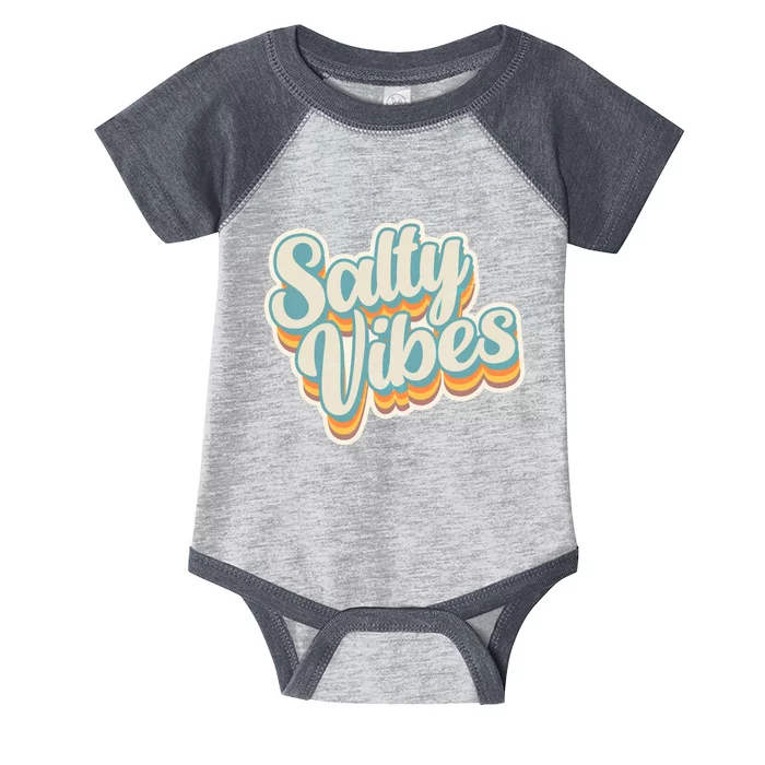 Retro Salty Vibes Beach Lover Infant Baby Jersey Bodysuit