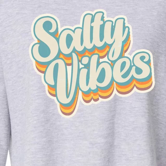 Retro Salty Vibes Beach Lover Cropped Pullover Crew