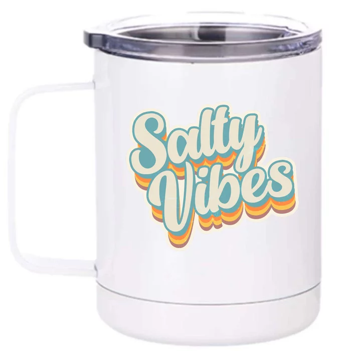 Retro Salty Vibes Beach Lover Front & Back 12oz Stainless Steel Tumbler Cup