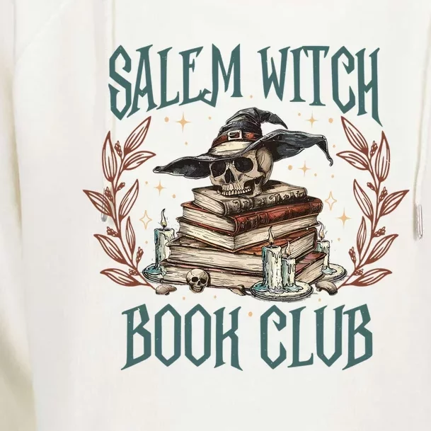 Retro Salem Witch Book Club Halloween Witch Womens Funnel Neck Pullover Hood