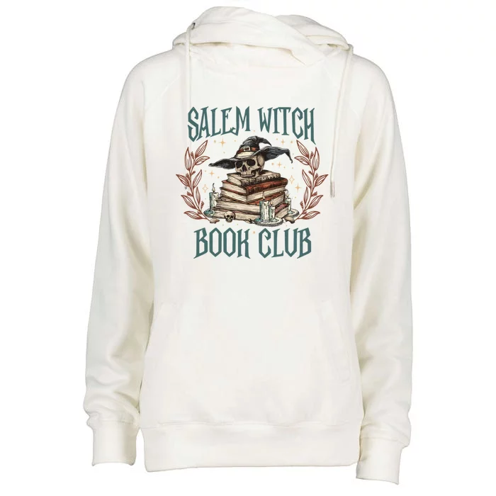 Retro Salem Witch Book Club Halloween Witch Womens Funnel Neck Pullover Hood