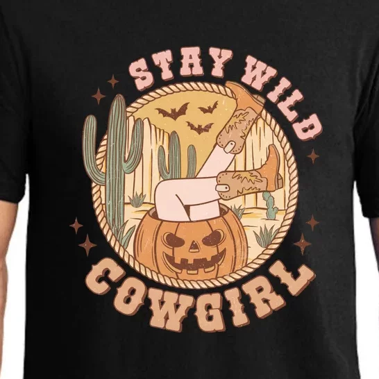 Retro Stay Wild Cowgirl Western Halloween Gift Pajama Set