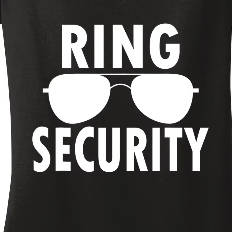 Ring Security Wedding Ring Wedding Party Women's V-Neck T-Shirt