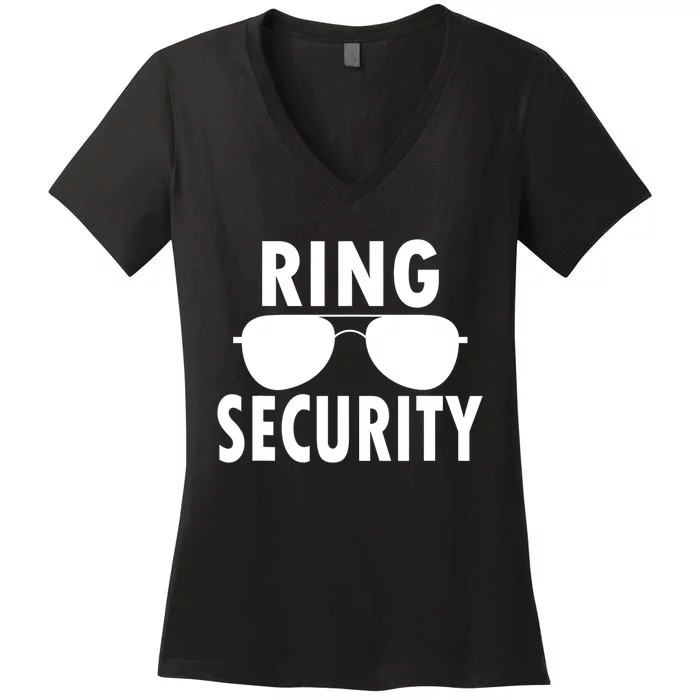 Ring Security Wedding Ring Wedding Party Women's V-Neck T-Shirt