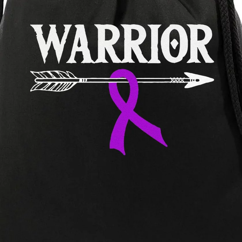 Rett Syndrome Warrior Purple Arrow Ribbon Drawstring Bag