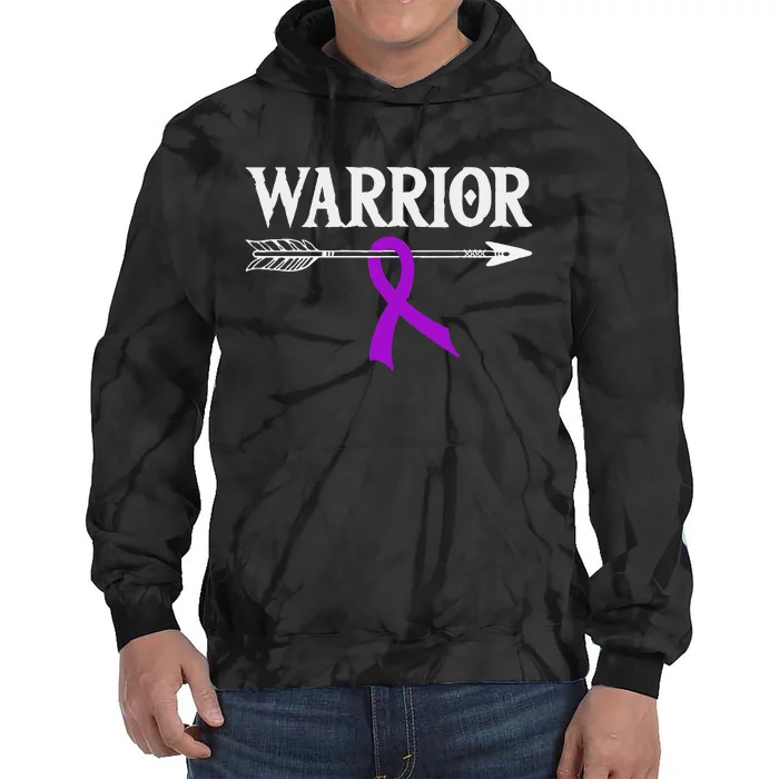 Rett Syndrome Warrior Purple Arrow Ribbon Tie Dye Hoodie