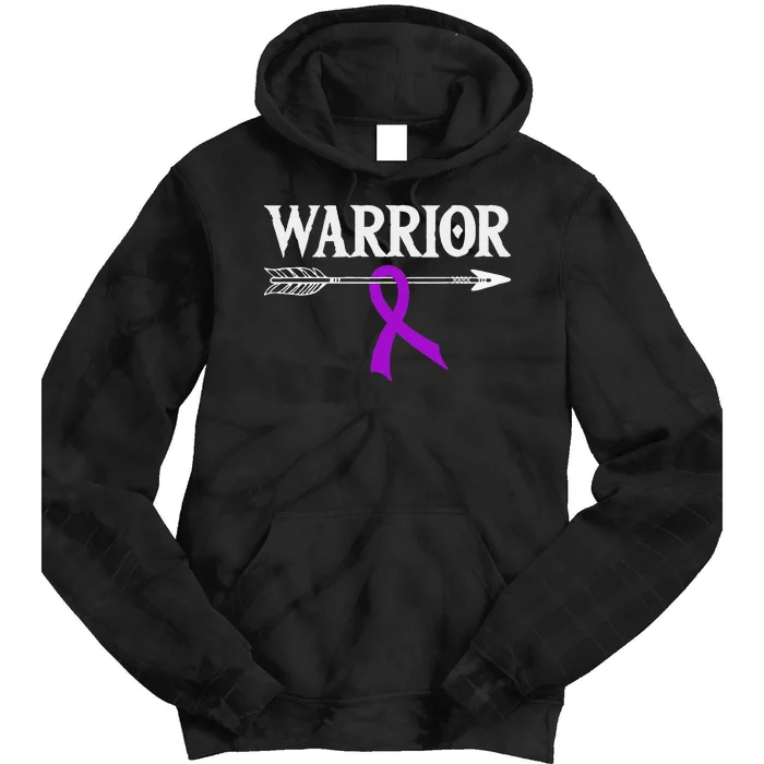 Rett Syndrome Warrior Purple Arrow Ribbon Tie Dye Hoodie