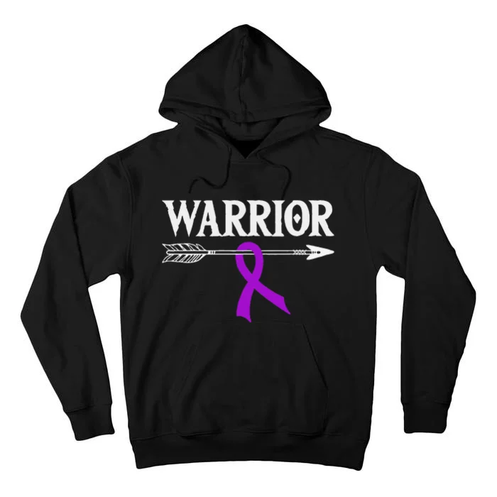 Rett Syndrome Warrior Purple Arrow Ribbon Tall Hoodie