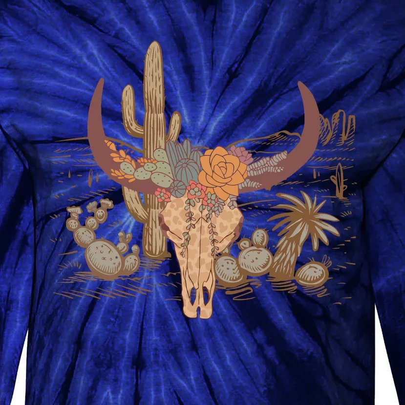 Rodeo Sweatshirt Western Skull Tie-Dye Long Sleeve Shirt