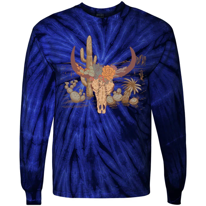 Rodeo Sweatshirt Western Skull Tie-Dye Long Sleeve Shirt