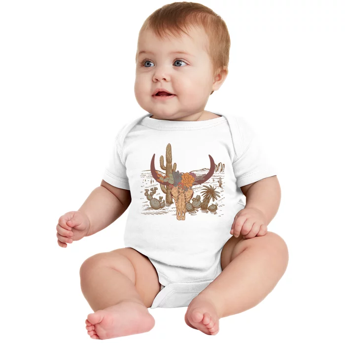 Rodeo Sweatshirt Western Skull Baby Bodysuit