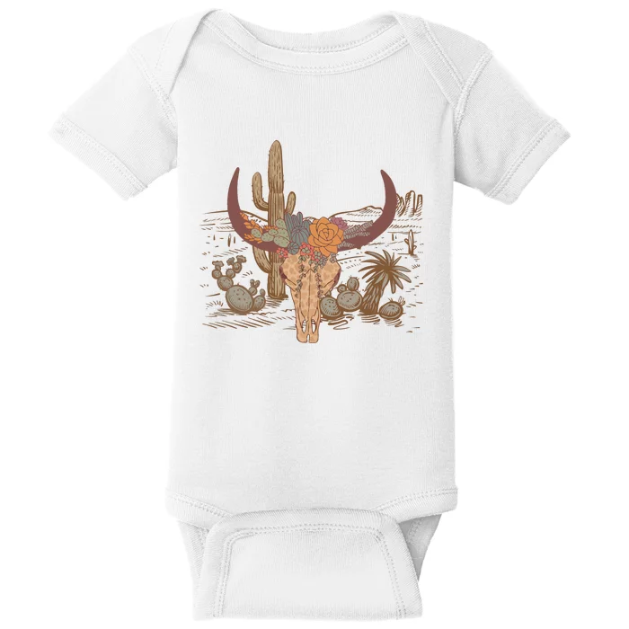 Rodeo Sweatshirt Western Skull Baby Bodysuit