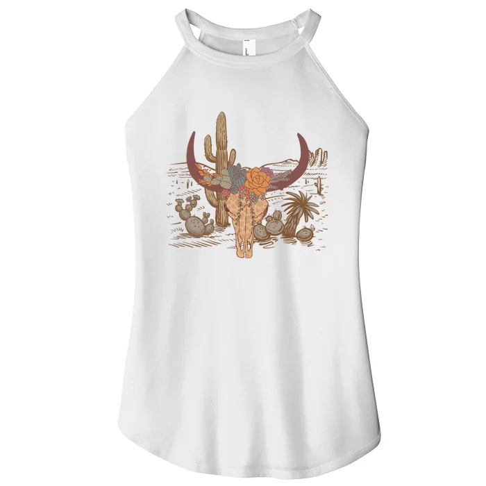 Rodeo Sweatshirt Western Skull Women’s Perfect Tri Rocker Tank