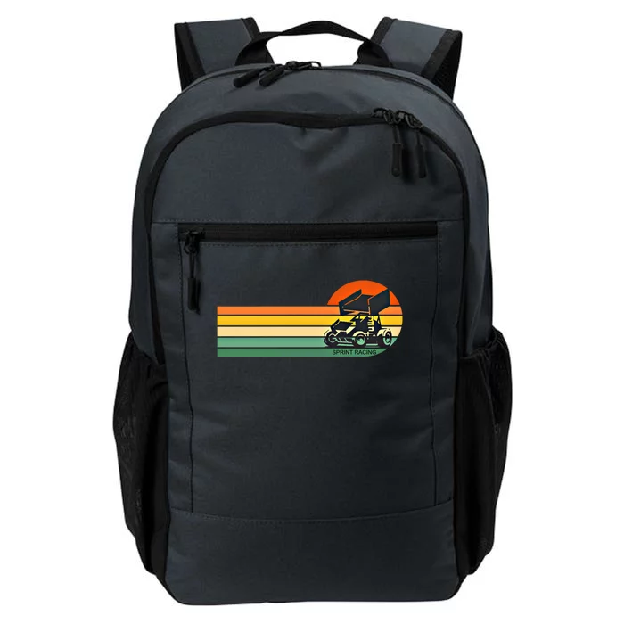 Retro Sunset Winged Sprint Car Dirt Track Racing Cool Gift Daily Commute Backpack