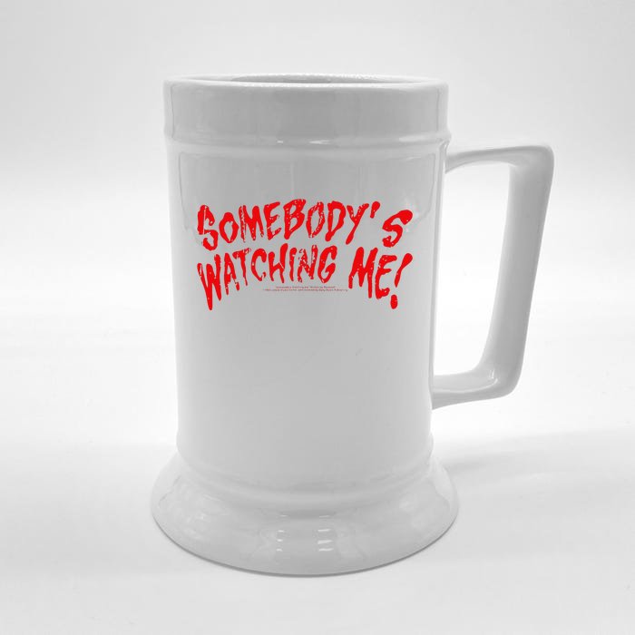 Rockwell SomebodyS Watching Me Lyrics Halloween Front & Back Beer Stein