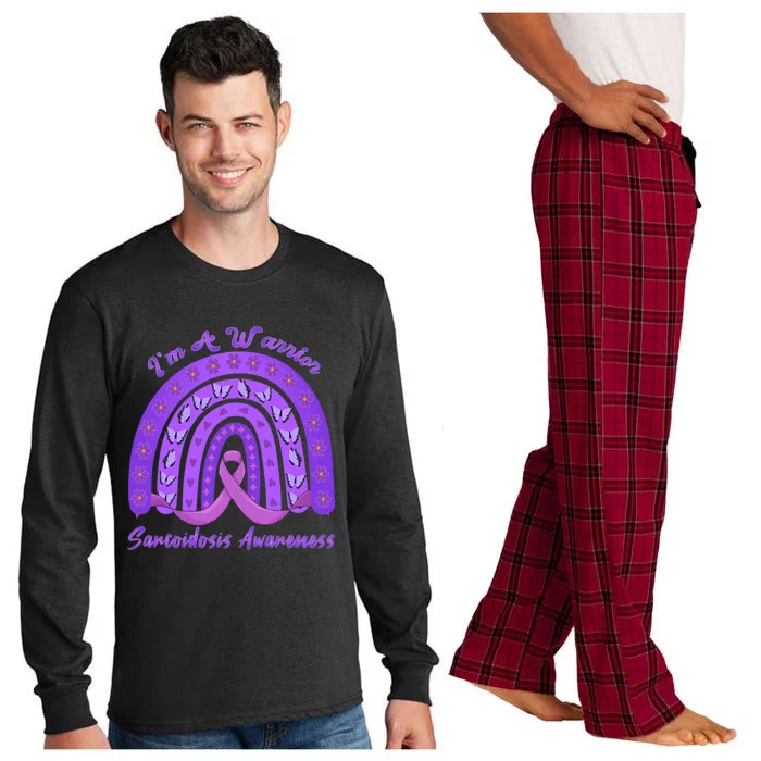 Rainbow Sarcoidosis Warrior Unbreakable Purple Awareness Tee Gift Long Sleeve Pajama Set