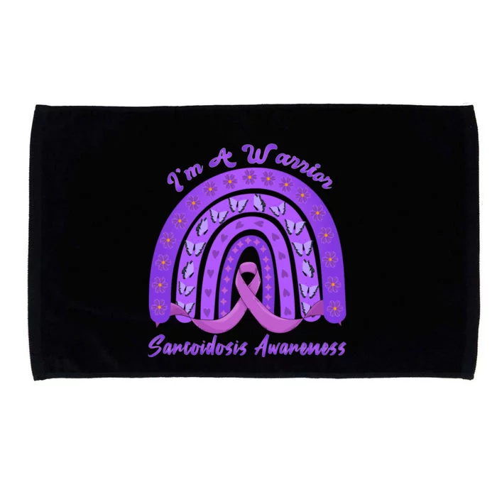 Rainbow Sarcoidosis Warrior Unbreakable Purple Awareness Tee Gift Microfiber Hand Towel