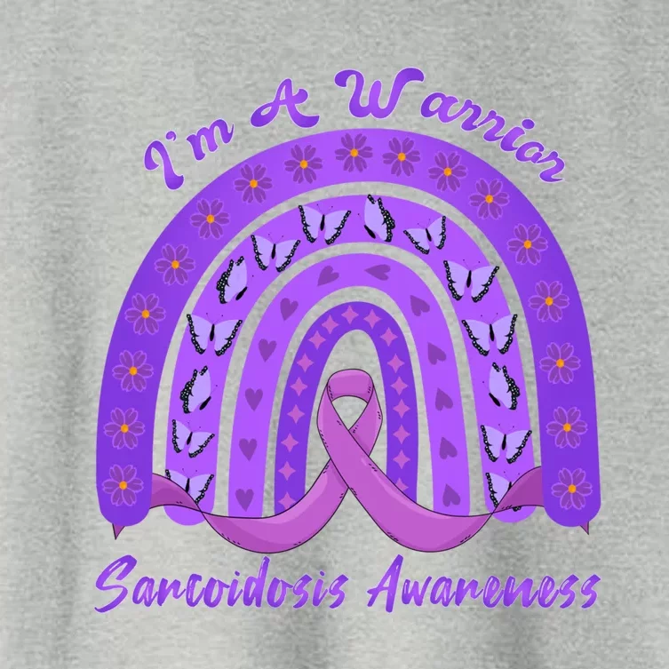 Rainbow Sarcoidosis Warrior Unbreakable Purple Awareness Tee Gift Women's Crop Top Tee