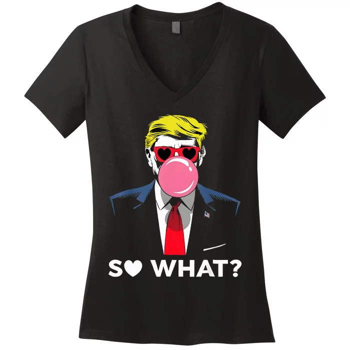 Retro So What Trump Response Trump So What Replied Women's V-Neck T-Shirt