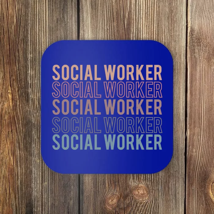 Retro Social Worker Funny Social Work Graphic Meaningful Gift Coaster