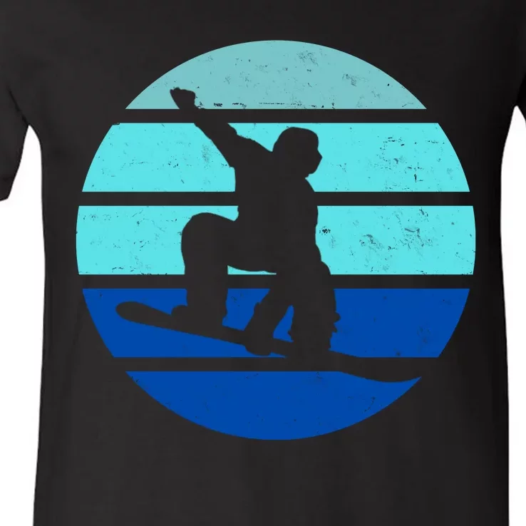 Retro Snowboarding Winter Sport V-Neck T-Shirt