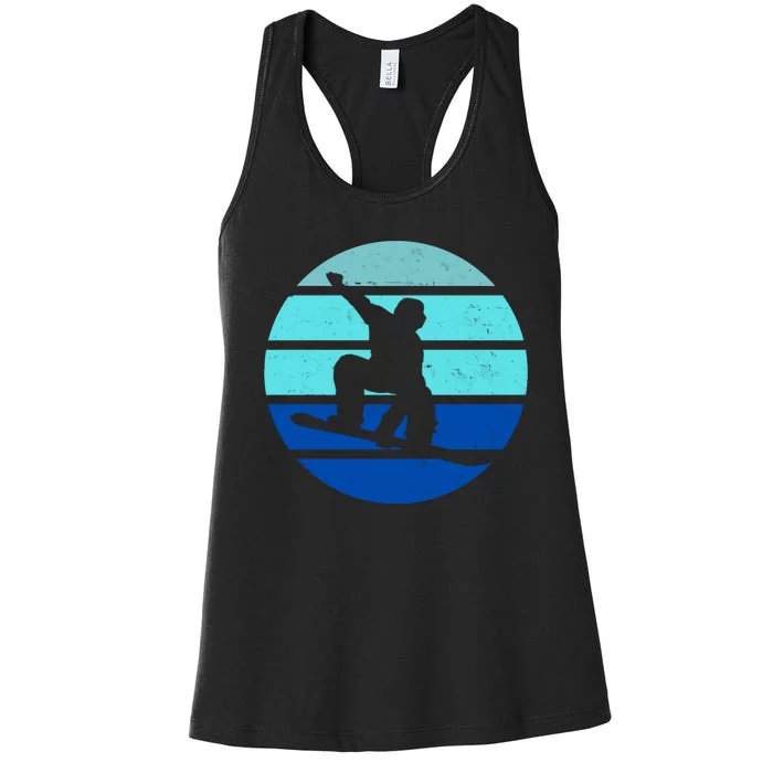 Retro Snowboarding Winter Sport Women's Racerback Tank